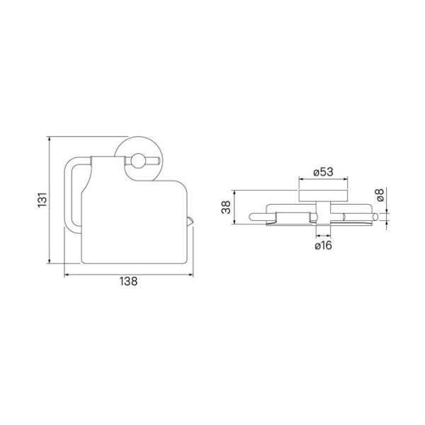 Держатель для туалетной бумаги с крышкой IDDIS Sena сплав металлов SENSSC0i43