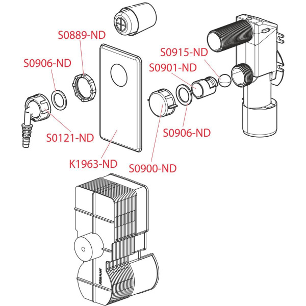 Сифон для сбора конденсата Alcaplast под штукатурку, нержавеющая сталь, AKS7
