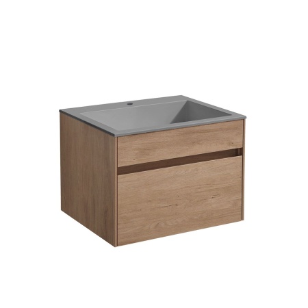 Тумба под раковину Vincea Chiara 600 подвесная, 1 выкатной ящик soft-close, N.Oak