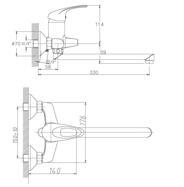 Смеситель для ванны Haiba HB2203
