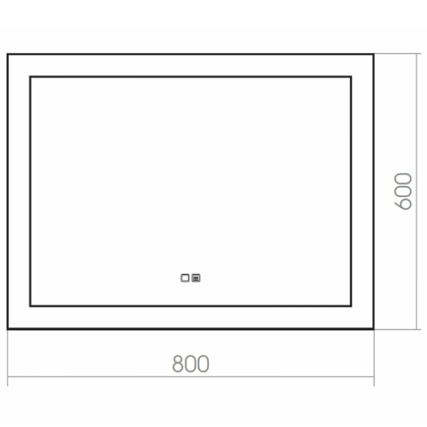 Зеркало Silver Mirrors Norma 800x600 ФР-00001040 со встроенным светильником, сенсорный выключатель, подогрев