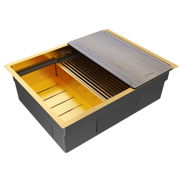 Мойка нерж. сталь NEXT-MULTI SINK 58 UNI, PM785845-BG, брашированное золото, 580х450мм, Paulmark