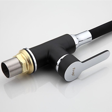 Смеситель для кухни с гибким изливом FRAP F4042, черный