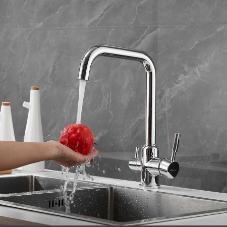 Смеситель для мойки Shevanik S268 со встроенным фильтром (краном) под питьевую воду