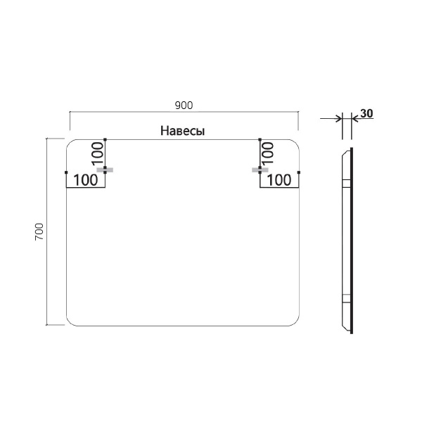 Зеркало Vincea LED VLM-3MA900 900х700 c сенсорным выключателем и диммером
