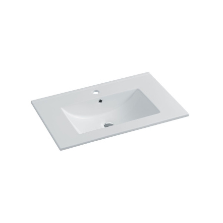 Тумба Vincea Mia 700 подвесная, 2 выкатных ящика soft close, Beton с умывальником VBS-13970 керамическая, цвет белый