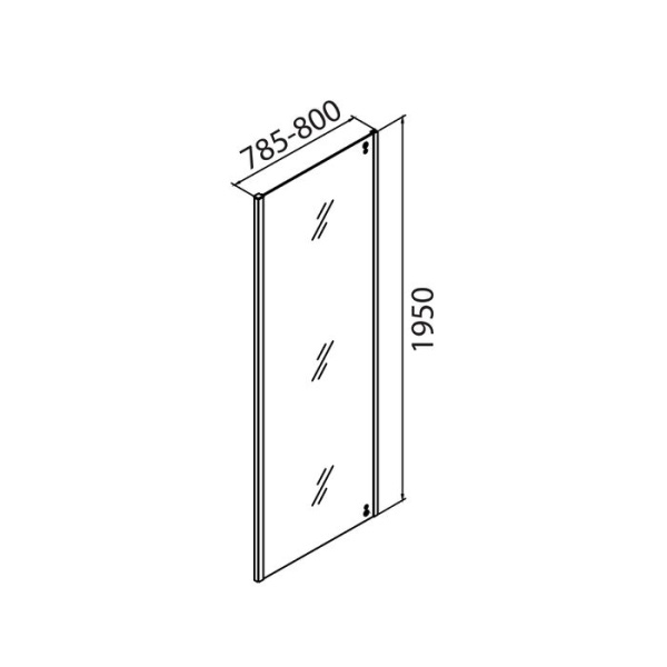 Боковая панель IDDIS Slide 80х195, черный ал. проф. SLI6BS8i23