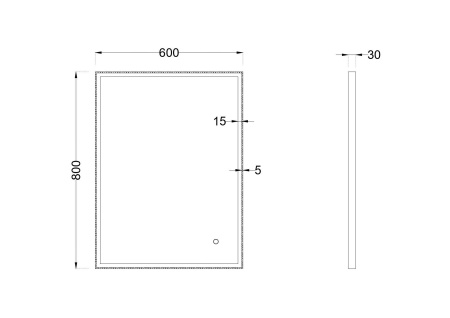 Зеркало RoxenBath Sigma (60x80) в черной алюминиевой раме