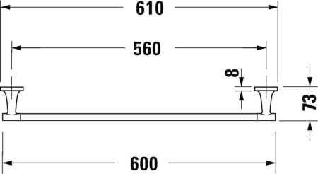 Полотенцедержатель Duravit Starck T 0099424600, 60 см, черный