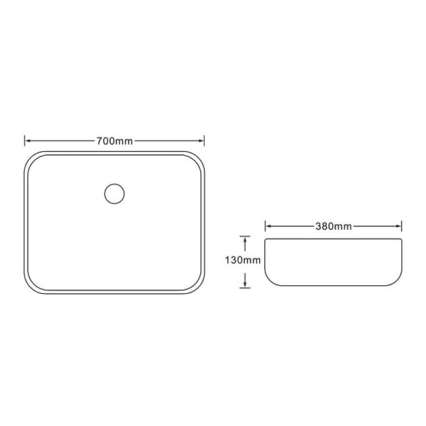 Раковина керамическая, накладная,  SantiLine SL-7027