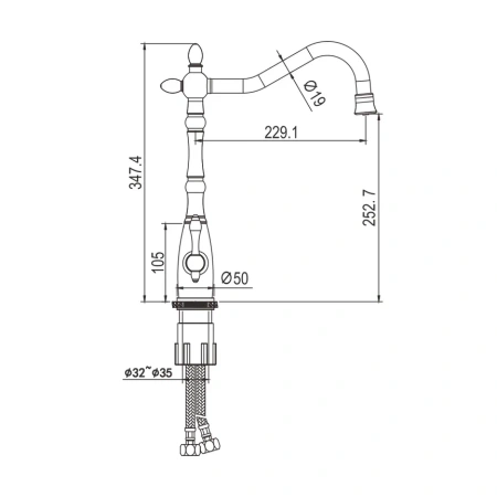 Смеситель для мойки Rose R158