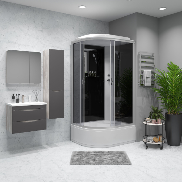 Душевая кабина Niagara Classic NG-2510-14R 120х80х215, высокий поддон 40 см, стекло тонированное