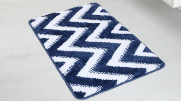 Коврик для ванной Fixsen River 1-ый, FX-5004M, темно-синий, 50х80 см