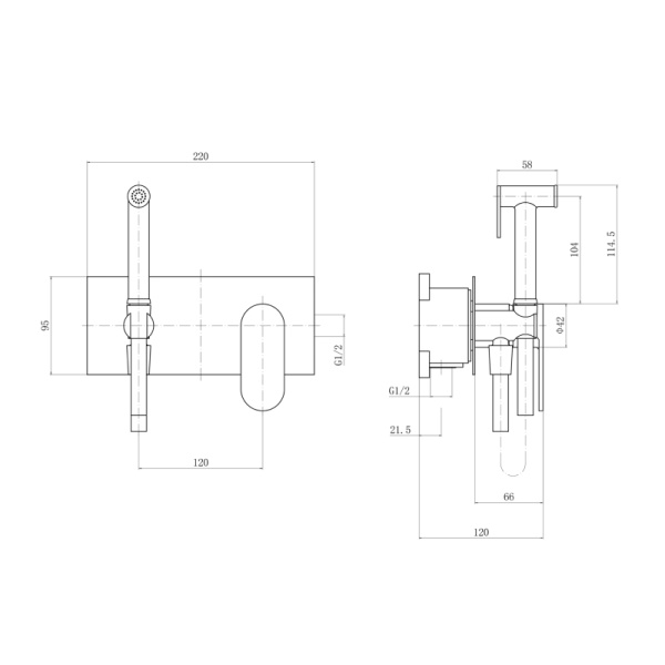 Гигиенический душ со смесителем FASHUN A7585-35, золото