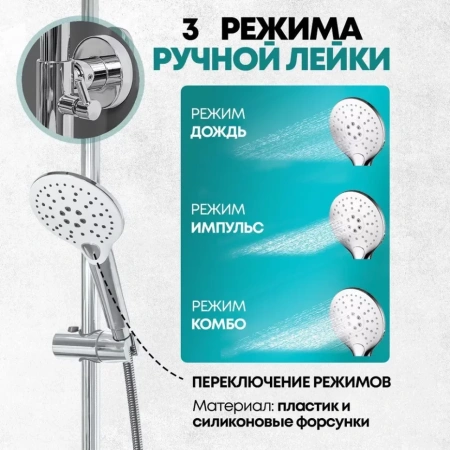 Душевая система Grocenberg GB7009 Белый хром