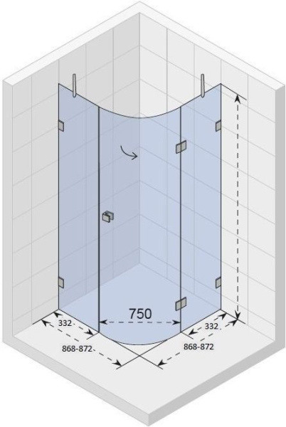 Душевой уголок Riho Scandic Mistral M308 90х90 R GX0404202