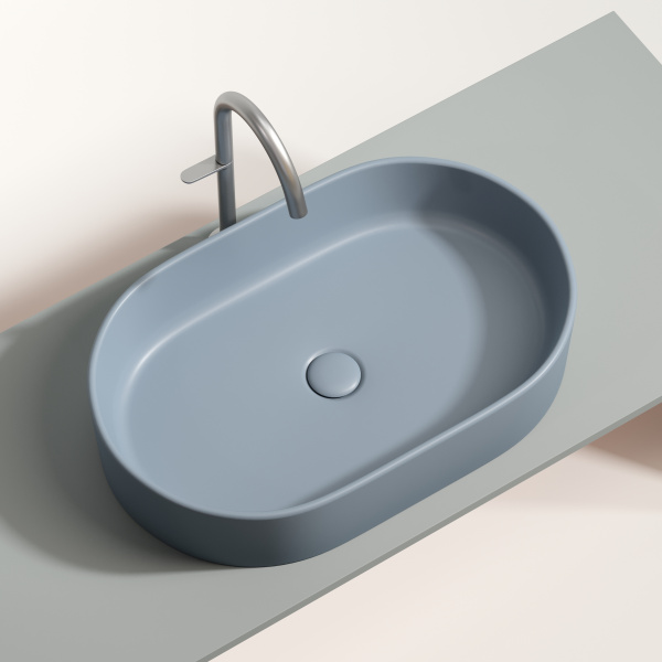 Умывальник Ceramicanova чаша накладная овальная (цвет Антрацит Матовый) Element 608x385x122мм