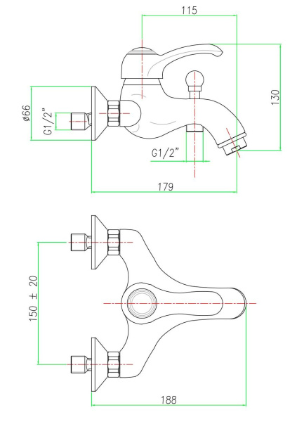 Смеситель для ванны Webert Aurora AU850102060,медь