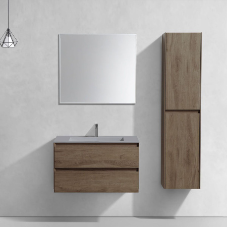 Тумба под раковину Vincea Luka 800 подвесная, 2 выкатных ящика soft-close, R.Oak
