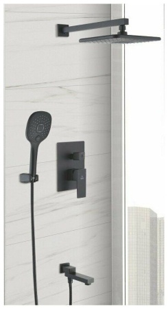 Душевая система Rose R2835H встраиваемая, черный матовый