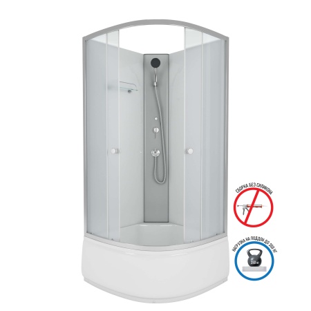 Душевая кабина Niagara Eco E80/40/MT/BK (80х80х195) высокий поддон(40см),стекло матовое,
