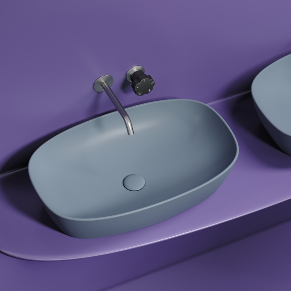 Умывальник Ceramicanova чаша накладная овальная (цвет Антрацит Матовый) Element 600x380x138мм