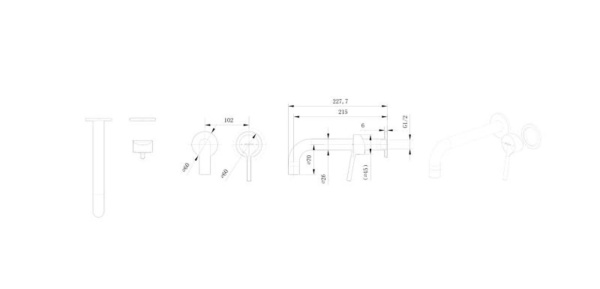 Смеситель для раковины встраиваемый Bravat P8461217CP-ENG, хром