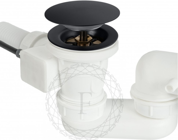 Сифон для ванны полуавтоматический FILARETE FL80 (Черный матовый)