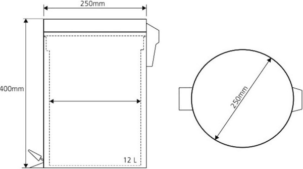 Ведро для мусора Bemeta Hotel 104315032 (12 литров)