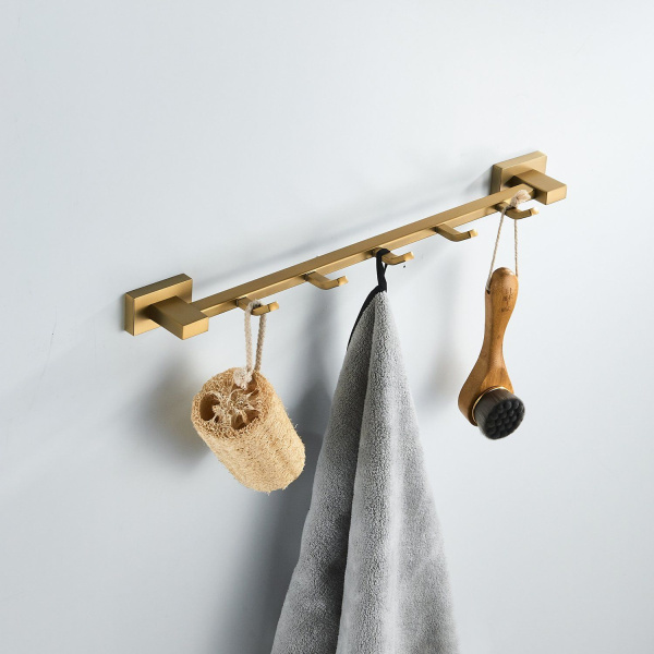 Планка с крючками Shevanik SG5651G, золотой сатин