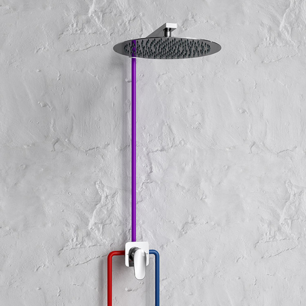 A12667WHITE Встраиваемый комплект для душа WasserKRAFT с верхней душевой насадкой