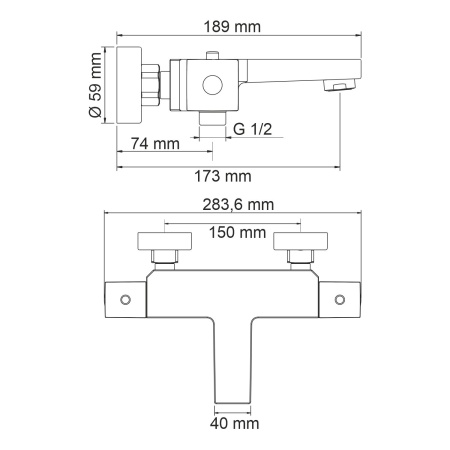 Смеситель для ванны WasserKRAFT Alme 1511 Thermo
