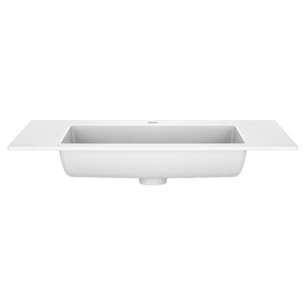 Тумба Vincea Luka 800 подвесная, 2 выкатных ящика soft-close, G.Stone с умывальником VCB-13800W из искусственного камня, цвет белый