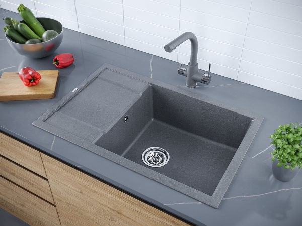 Мойка FLUGEN 60, IT-GRANIT, PM317850-DG, графит, 780х500 мм, Paulmark