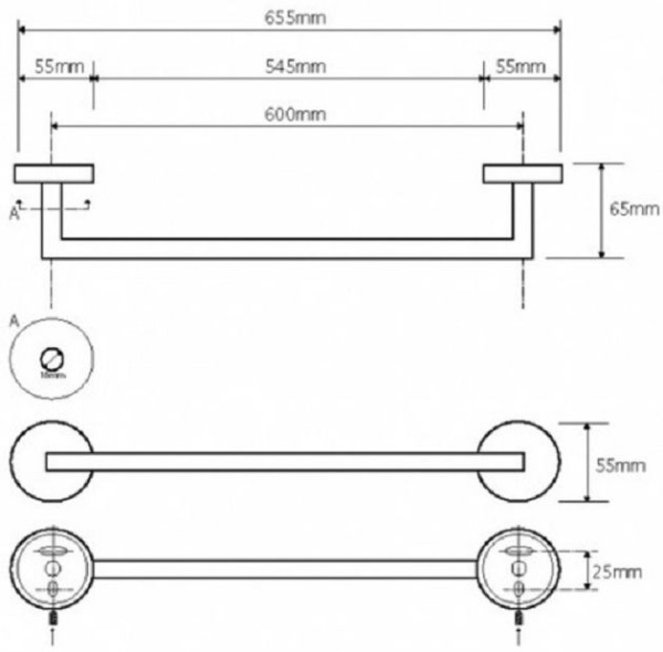 Держатель для полотенец Bemeta Neo 104204045 (65 см)