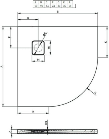 Душевой поддон Riho Basel 451 DC981700000000S 90x90