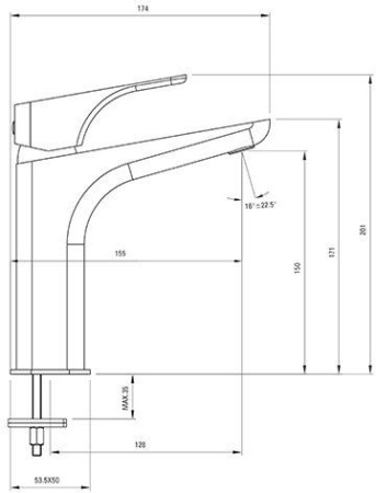 Смеситель для раковины высокий Deante Hiacynt BQH_021K хром