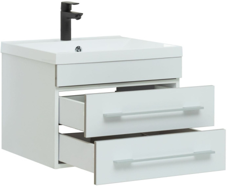 Тумба под раковину Aquanet Верона 58 белый (подвесная 2 ящика)