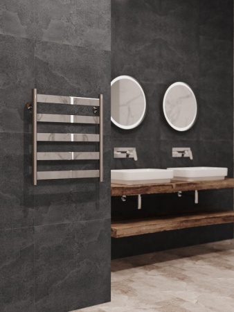 Полотенцесушитель водяной Stinox Napoli 500x600, нижнее подключение, хром, 1" НР (наружная резьба), 5 перекладин