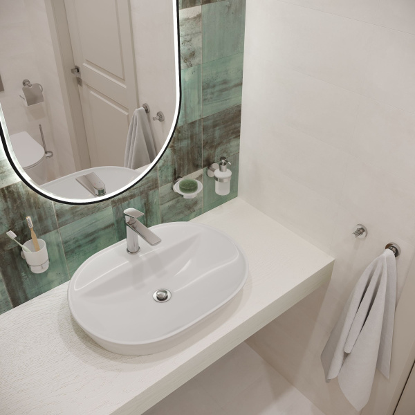 Стеклянная мыльница с латунным настенным держателем Wellsee Finishing Touch 182501000 (цвет мыльницы матовый, цвет держателя хром). Для применения в ванной комнате и кухне