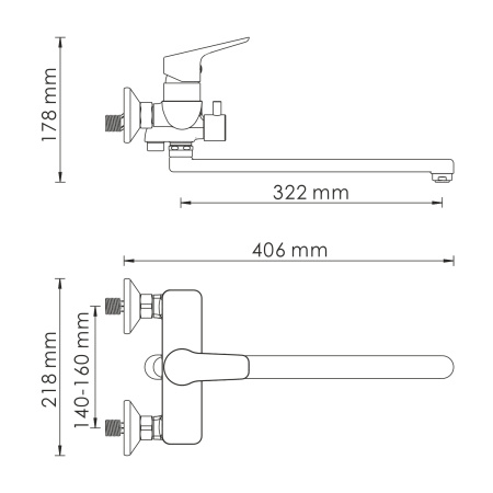 Смеситель для ванны WasserKRAFT Lippe 4502L