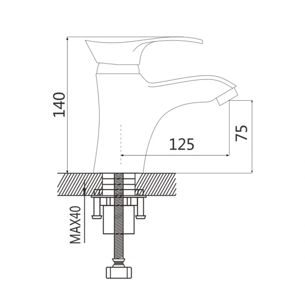 Смеситель для раковины Shevanik S5201, хром