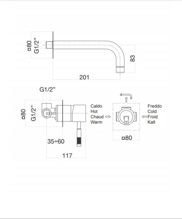 Смеситель для раковины Fiore Xenon 44CR5227, хром