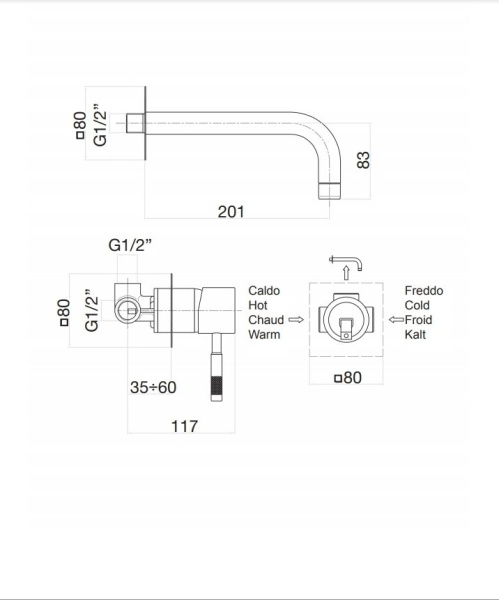 Смеситель для раковины Fiore Xenon 44NN5227, черный