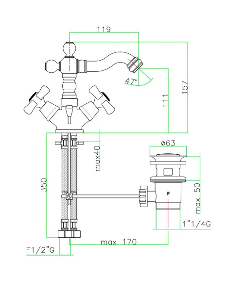 Смеситель для биде Webert Armony AM710402065