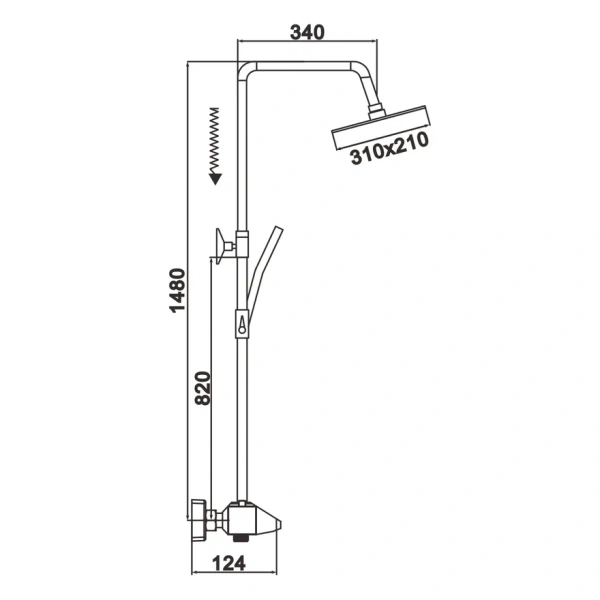 Душевая система Rose R3736