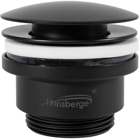 Донный клапан для раковины Hansberge H107 Черный матовый