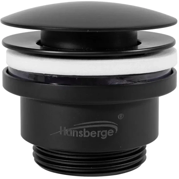 Донный клапан для раковины Hansberge H107 Черный матовый