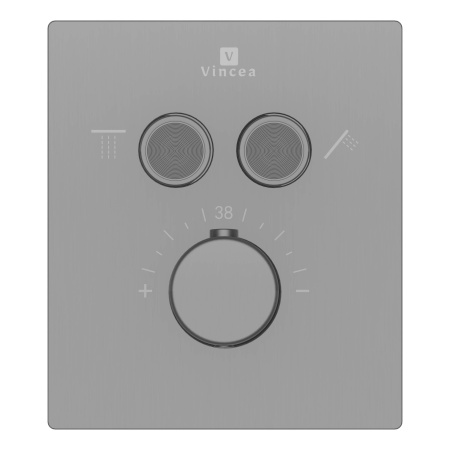 Душевой комплект Инспаер (Inspire) VSFW-3I21MT5GM встраиваемый, термостат, двухрежимный, вороненая сталь