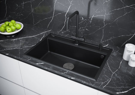 Мойка STEPIA 80, IT-GRANIT, PM117551-BLM, черный, 750х510, Paulmark